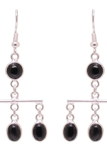 Gehna Jaipur Black Onyx Color Stone Studded Dangler Style Earrings For Girls & Women GE01-1548