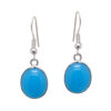 Gehna Jaipur Blue Chalcedony Color Stone Studded Oval Shaped Earrings For Girls & Women GE01-1558
