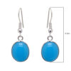 Gehna Jaipur Blue Chalcedony Color Stone Studded Oval Shaped Earrings For Girls & Women GE01-1558 - Image 3