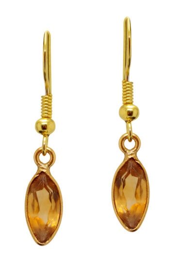 Gehna Jaipur Natural Citrine Gemstone Studded Bezel Earrings For Girls & Women GE01-1560