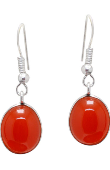 Gehna Jaipur Natural Carnelian Oval Shaped Gemstone Earrings For Girls & Women GE01-1566