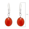 Gehna Jaipur Natural Carnelian Oval Shaped Gemstone Earrings For Girls & Women GE01-1566 - Image 3