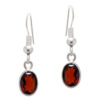 Gehna Jaipur Red Garnet Gemstone Studded Oval Shaped Dangle Earrings For Girls & Women GE01-1577
