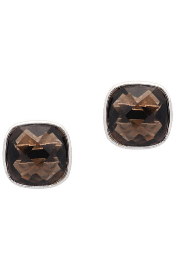 Gehna Jaipur Natural Smoky Quartz Gemstone Studded Earrings For Girls & Women GE01-1599