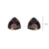 Gehna Jaipur Natural Smokey Quartz Trillion Shaped Gemstone Studded Earrings For Girls & Women GE01-1602 - Image 2