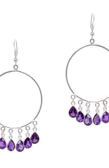 Gehna Jaipur Natural Amethyst Gemstone Studded Earrings For Girls & Women GE01-1603