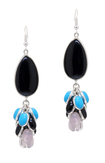 Gehna Jaipur Rose Quartz Onyx &  Turquoise Gemstone Earrings For Girls & Women GE01-1604