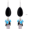 Gehna Jaipur Rose Quartz Onyx &  Turquoise Gemstone Earrings For Girls & Women GE01-1604 - Image 3