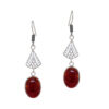 Gehna Jaipur Red Garnet Color Stone Studded Dangle Earrings  For Girls & Women GE01-1627