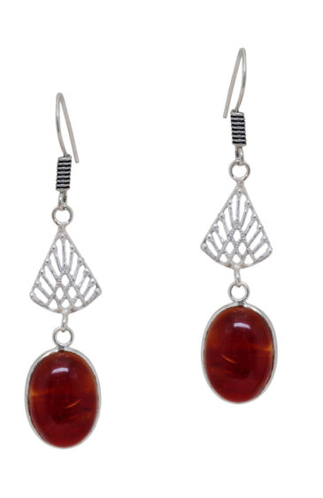 Gehna Jaipur Red Garnet Color Stone Studded Dangle Earrings  For Girls & Women GE01-1627