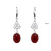 Gehna Jaipur Red Garnet Color Stone Studded Dangle Earrings  For Girls & Women GE01-1627 - Image 3