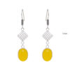 Gehna Jaipur Yellow Chalcedony Color Stone Studded Dangle Earrings  For Girls & Women GE01-1628 - Image 4