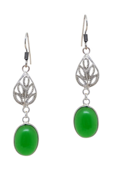 Gehna Jaipur Green Onyx Color Stone Studded Dangle Earrings  For Girls & Women GE01-1630