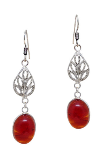 Gehna Jaipur Red Garnet Color Stone Studded Dangle Earrings  For Girls & Women GE01-1632