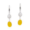 Gehna Jaipur Yellow Chalcedony Stone Studded Oval Shaped Earrings  For Girls & Women GE01-1633