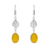Gehna Jaipur Yellow Chalcedony Stone Studded Oval Shaped Earrings  For Girls & Women GE01-1633 - Image 4