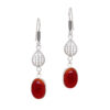 Gehna Jaipur Red Garnet Color Stone Studded Oval Shaped Earrings  For Girls & Women GE01-1634