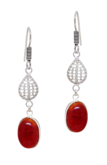 Gehna Jaipur Red Garnet Color Stone Studded Oval Shaped Earrings  For Girls & Women GE01-1634