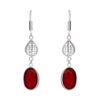 Gehna Jaipur Red Garnet Color Stone Studded Oval Shaped Earrings  For Girls & Women GE01-1634 - Image 4