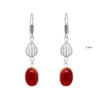Gehna Jaipur Red Garnet Color Stone Studded Oval Shaped Earrings  For Girls & Women GE01-1634 - Image 3