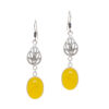 Gehna Jaipur Yellow Chalcedony Color Stone Studded Round Shaped Earrings For Girls & Women GE01-1638