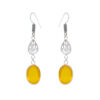 Gehna Jaipur Yellow Chalcedony Color Stone Studded Round Shaped Earrings For Girls & Women GE01-1638 - Image 4
