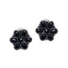 Gehna Jaipur Black Spinel Stone Studded Flower Shaped Studs Earrings For Girls & Women GE01-1642