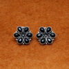 Gehna Jaipur Black Spinel Stone Studded Flower Shaped Studs Earrings For Girls & Women GE01-1642 - Image 5