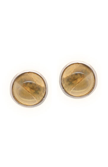 Gehna Jaipur Yellow Citrine Color Stone Studded Round Shaped Earrings  For Girls & Women GE01-1649