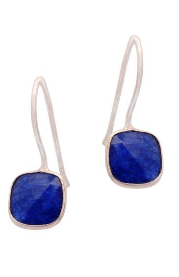 Gehna Jaipur Blue Sapphire Color stone Studded Cushion Shaped Earrings  For Girls & Women GE01-1654