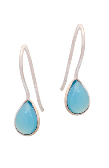 Gehna Jaipur Blue Chalcedony Studded Pear Shaped Earrings For Girls & Women GE01-1656