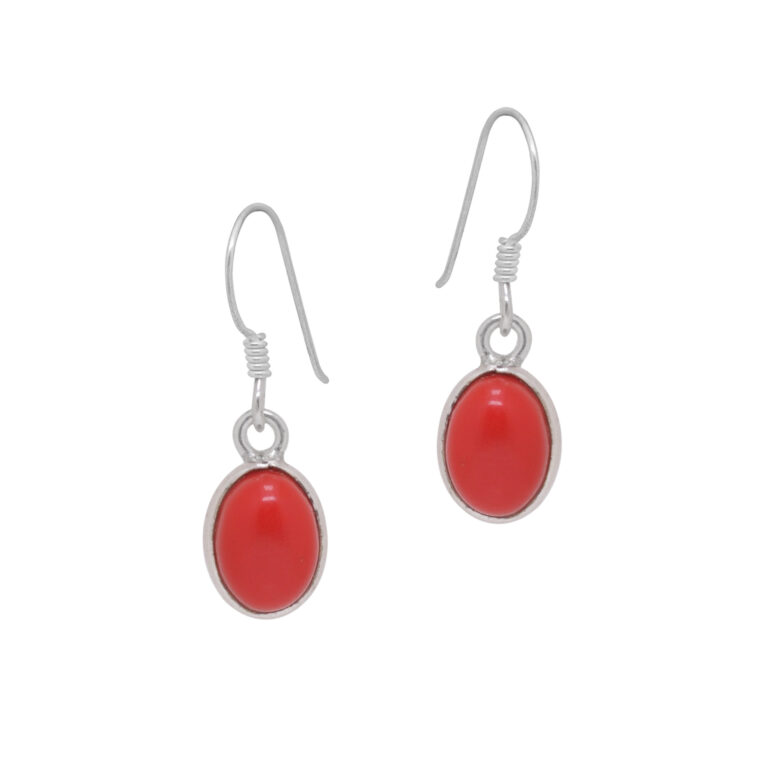 Gehna Jaipur Red Jasper Color stone Studded Oval Shaped Dangle Earrings  For Girls & Women GE01-1659