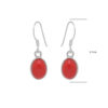Gehna Jaipur Red Jasper Color stone Studded Oval Shaped Dangle Earrings  For Girls & Women GE01-1659 - Image 3