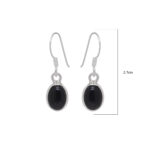 Gehna Jaipur Black Spinel Color stone Studded Oval Shaped Dangle Earrings For Girls & Women GE01-1660 - Image 3