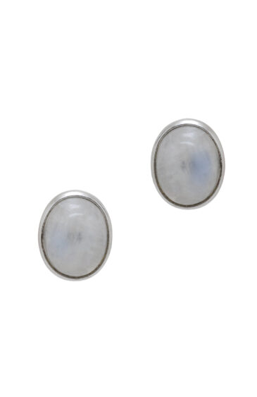 Gehna Jaipur White Moonstone Color Stone Studded Oval Shaped Earrings For Girls & Women GE01-1663