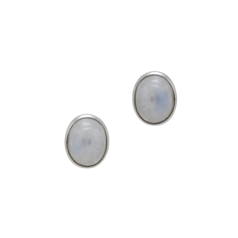 Gehna Jaipur White Moonstone Color Stone Studded Oval Shaped Earrings For Girls & Women GE01-1663