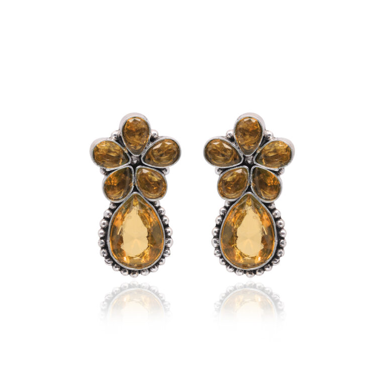 Gehna Jaipur Citrine Color Stone Studded Earrings  For Girls & Women GE01-1664