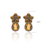 Gehna Jaipur Citrine Color Stone Studded Earrings  For Girls & Women GE01-1664 - Image 3