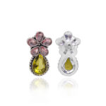 Gehna Jaipur Pink Kunzite & Lemon Topaz Color Stone Studded Earrings  For Girls & Women GE01-1665 - Image 5