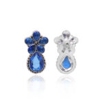 Gehna Jaipur Blue Topaz Color Stone Studded Earrings  For Girls & Women GE01-1666 - Image 5