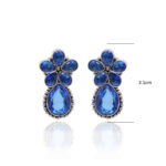 Gehna Jaipur Blue Topaz Color Stone Studded Earrings  For Girls & Women GE01-1666 - Image 3