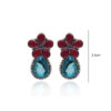 Gehna Jaipur Ruby & Blue Topaz Color Stone Studded Earrings  For Girls & Women GE01-1667 - Image 2