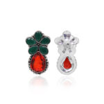 Gehna Jaipur Emerald & Red Quartz Color Stone Studded Earrings  For Girls & Women GE01-1668 - Image 5