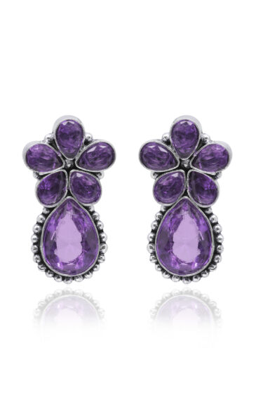 Gehna Jaipur Amethyst Color Stone Studded Earrings  For Girls & Women GE01-1670