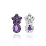 Gehna Jaipur Amethyst Color Stone Studded Earrings  For Girls & Women GE01-1670 - Image 5