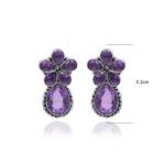 Gehna Jaipur Amethyst Color Stone Studded Earrings  For Girls & Women GE01-1670 - Image 3