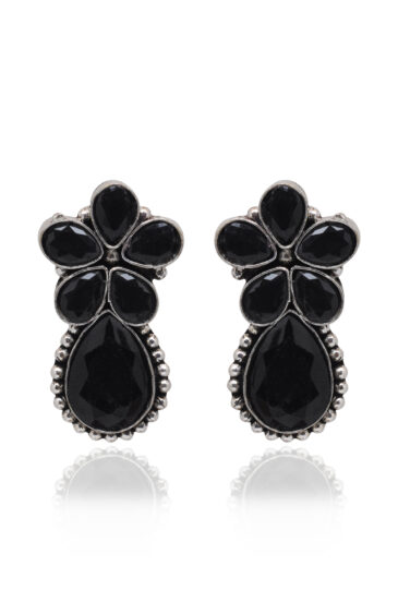 Gehna Jaipur Black Onyx Color Stone Studded Earrings  For Girls & Women GE01-1671