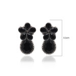 Gehna Jaipur Black Onyx Color Stone Studded Earrings  For Girls & Women GE01-1671 - Image 5