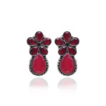 Gehna Jaipur Ruby Red Color Stone Studded Earrings  For Girls & Women GE01-1672