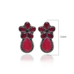 Gehna Jaipur Ruby Red Color Stone Studded Earrings  For Girls & Women GE01-1672 - Image 3